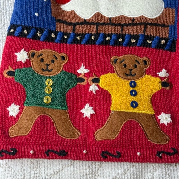 Festive Christmas Sweater Vest with Santa and‎ Bears PM - Picture 4 of 6